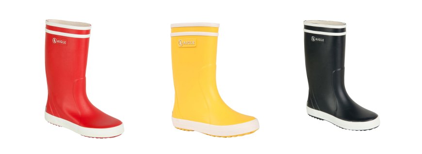 Bottes de pluie Lolly Pop Rouge, jaune et bleue by Aigle