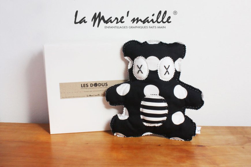 coussin déco dodu noir et blanc