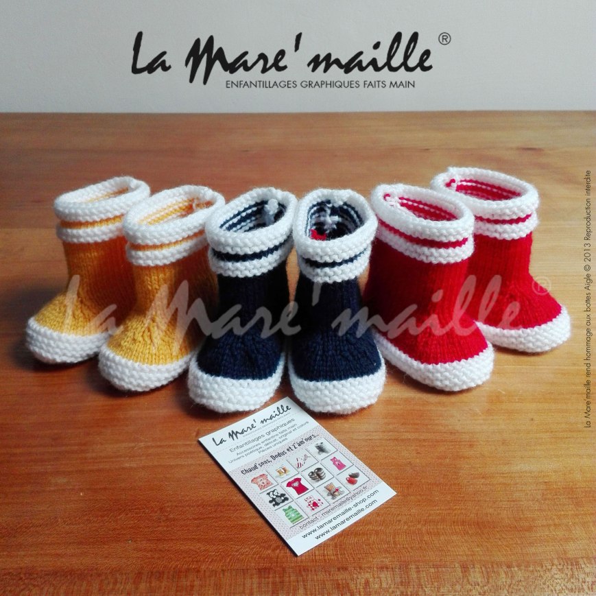 chausson bébé style botte de pluie hommage à Aigle